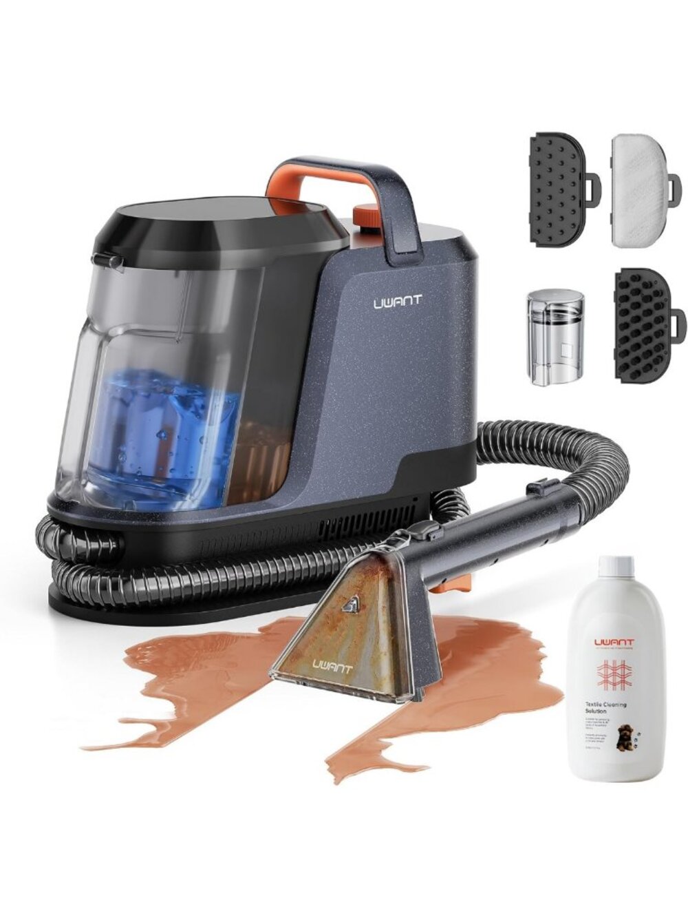 Portable Carpet Cleaner for Cars & Couch, 2-in-1 Upholstery Spot Cleaner with
